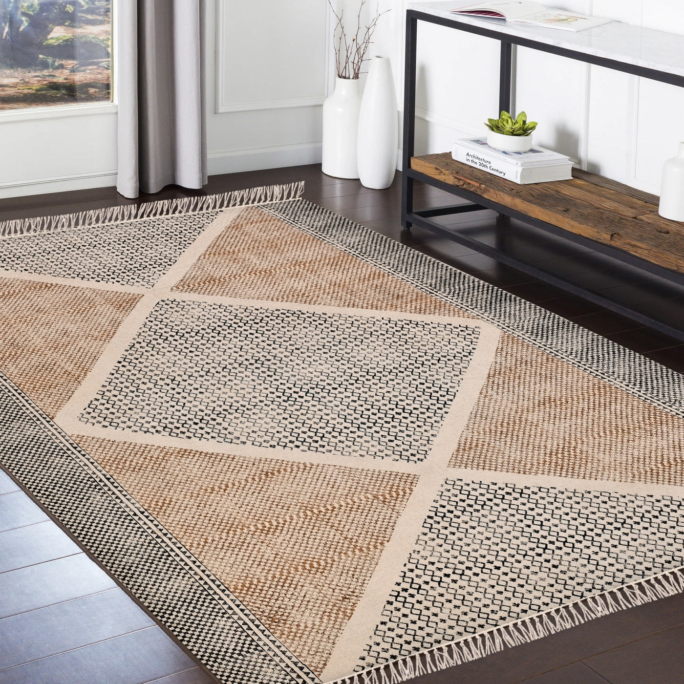 Cotton Area Rug, Extra Large Indoor Rugs, Home Washable Rug, Modern Decor Rugs