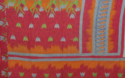 floral pattern kantha sofa throw blanket