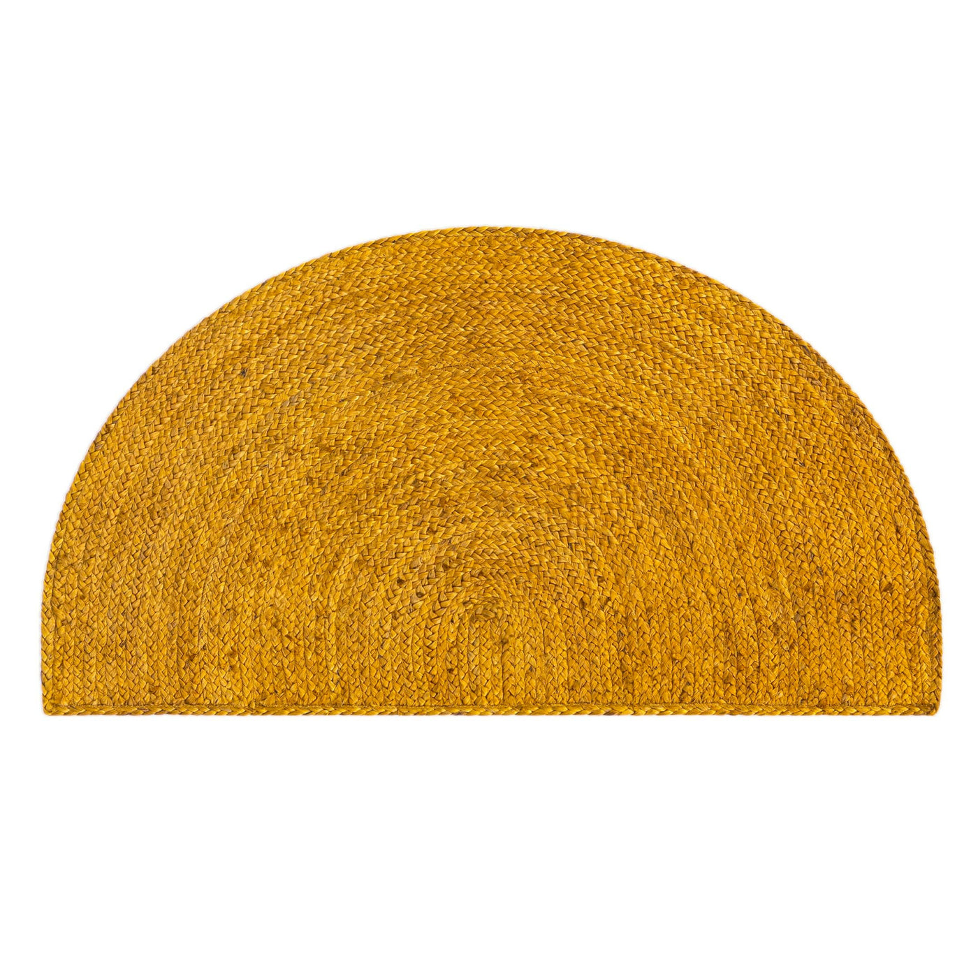 Yellow Jute Doormat for Front Door, Half Round Jute Rug, Half Moon Welcome Doormat