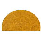 Yellow Jute Doormat for Front Door, Half Round Jute Rug, Half Moon Welcome Doormat