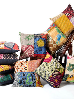 10 pc 24x24 inches XL Vintage Kantha Pillows, Vintage kantha Cushion Covers