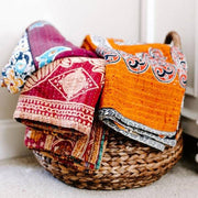 Indian Kantha Quilt Handmade Vintage Kantha Throw Indian Blanket Twin Bedspread Kantha Bed Cover Bohemian Quilt 85X55 Size Quilt