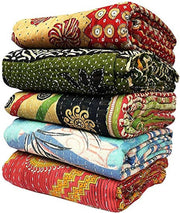 Wholesale Lot Of Indian Vintage Kantha Quilt Handmade Throw Reversible Blanket