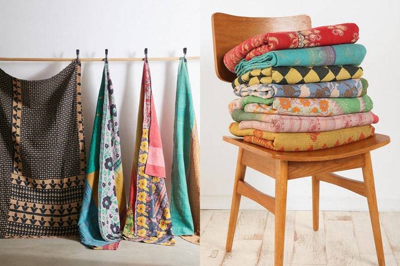 Wholesale Vintage kantha Quilts Throws in India Jaipur Handloom