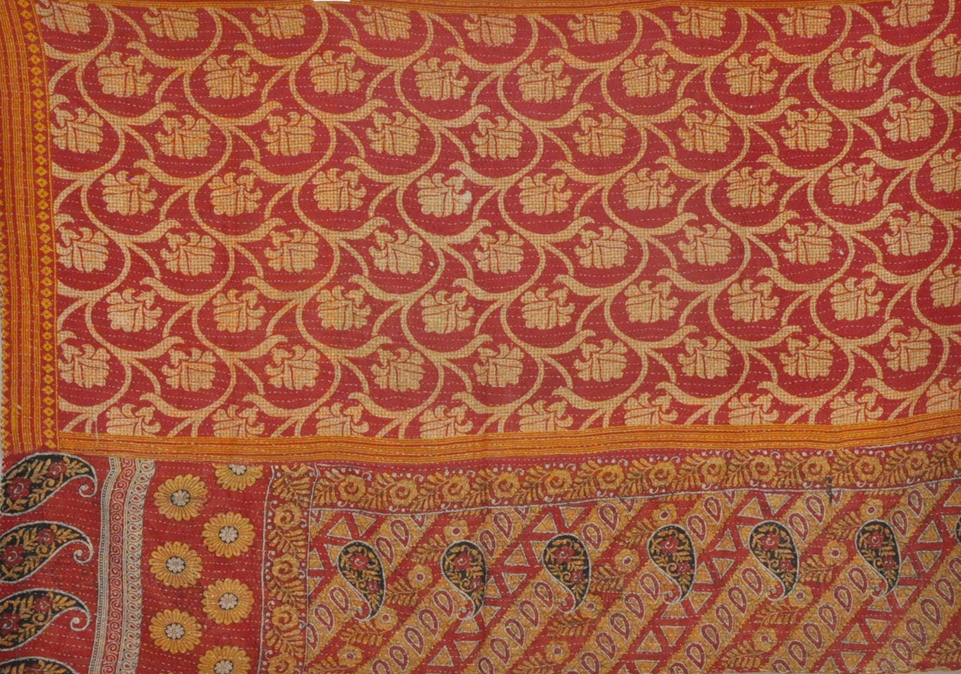 twin size kantha quilt bed cover