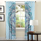 100% cotton mandala 2 panels door curtains bohemian window hanging-Jaipur Handloom