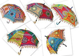 100 pcs Wholesale Lot Indian Handmade Umbrellas Vintage Patchwork Sun Protection Umbrella Parasol Antique Women Umbrella Wedding Decor-Jaipur Handloom