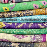 10pc Vintage kantha quilt blanket - Premium Quality sari kantha quilt-Jaipur Handloom