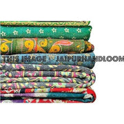 10pc Vintage kantha quilt blanket - Premium Quality sari kantha quilt-Jaipur Handloom