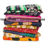 10pc Vintage kantha quilt blanket - Premium Quality sari kantha quilt-Jaipur Handloom