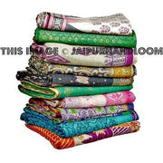 10pc Vintage kantha quilt blanket - Premium Quality sari kantha quilt-Jaipur Handloom