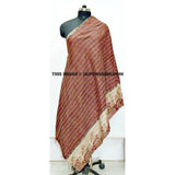 10pc kantha Scarf Quilted reversible Indian Stole Silk Sari Shawl Scarves-Jaipur Handloom