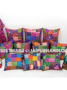 10pc vintage sari kantha Pillow indian patchwork Decorative throw Pillows