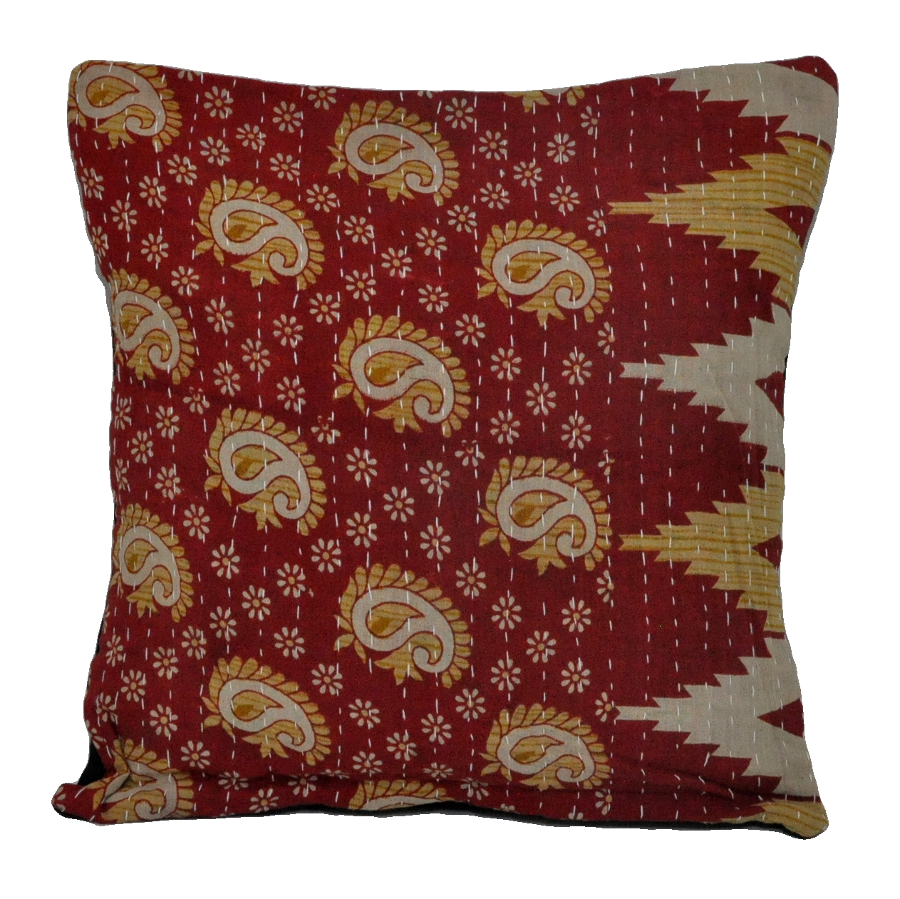 16" Floral Kantha Pillow cases Vintage Sari Kantha Throw Pillows For Sofa