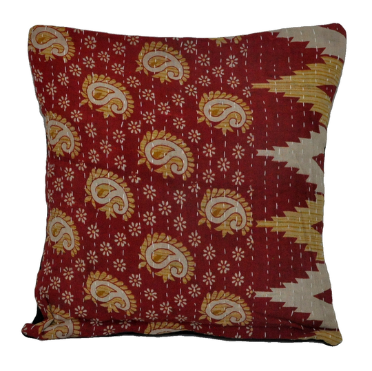 16" Floral Kantha Pillow cases Vintage Sari Kantha Throw Pillows For Sofa