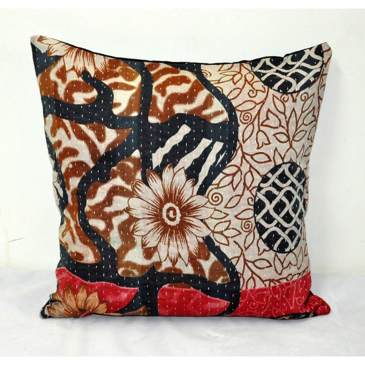 16" kantha throw pillows indina vintage kantha cushions sofa pillows - P21-Jaipur Handloom