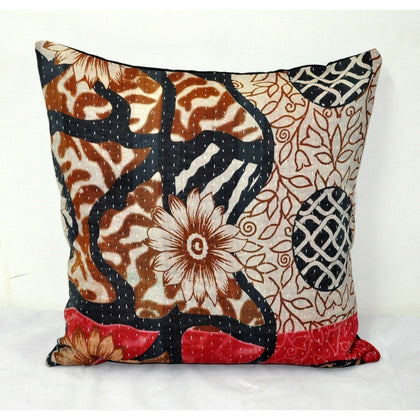 16" kantha throw pillows indina vintage kantha cushions sofa pillows - P21-Jaipur Handloom