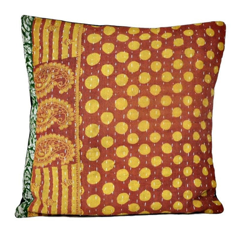 16" large kantha throw pillows indian cushion cover dorm room sofa pillows