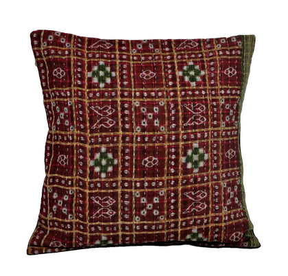 16" square kantha floor cushions bohemian outdoor seating cushions