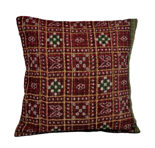 16" square kantha floor cushions bohemian outdoor seating cushions