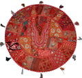 17" Red Large Round Floor Pillow Meditation Cushion