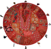 17" Red Large Round Floor Pillow Meditation Cushion