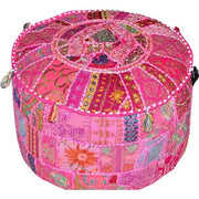 2 pc Set of Bohemian Pouf Ottoman stool chair bench foot stool pouffe-Jaipur Handloom