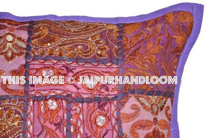 20" Large Purple Decorative Throw Pillows For Couch Organic Yoga Pillows-Jaipur Handloom