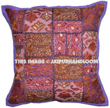 20" Large Purple Decorative Throw Pillows For Couch Organic Yoga Pillows-Jaipur Handloom