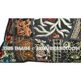 20 inches black patchwork bedroom pillows boho sofa cushions for restaurants-Jaipur Handloom