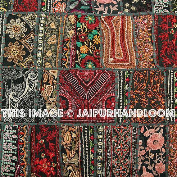 20X20" Black Sofa Pillows Indian Style Decorative Throw Pillows for Couch