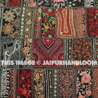 20X20" Black Sofa Pillows Indian Style Decorative Throw Pillows for Couch