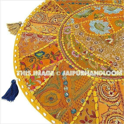 22" Round FLOOR PILLOW floor cushion round Patchwork Pillow, Seating Pillow, Vintage Pillow, Decorative Floor Pillow, bean bag pouf