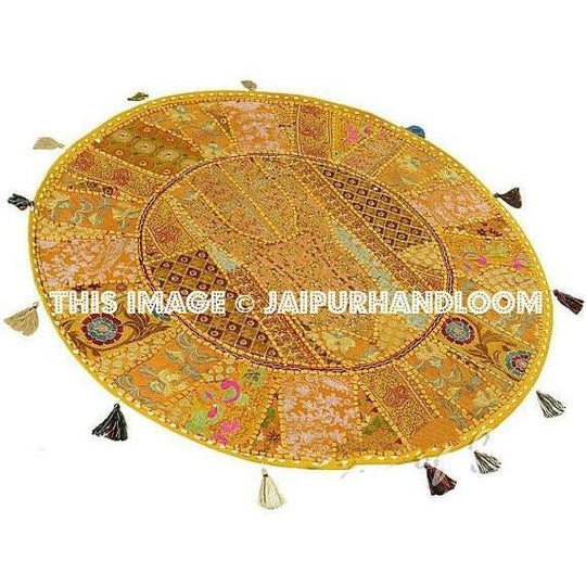 22" Round FLOOR PILLOW floor cushion round Patchwork Pillow, Seating Pillow, Vintage Pillow, Decorative Floor Pillow, bean bag pouf