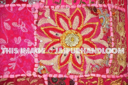 24" Decorative Vintage Throw pillow Embroidered Pink Sofa Pillows Cushions