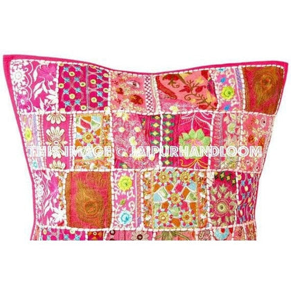 24" Decorative throw pillows for couch boho embroidered floor cushions-Jaipur Handloom
