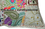 24" Extra Large Embroidered Outdoor Furniture Cushions Boho Patio Pillows-Jaipur Handloom