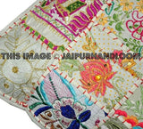 24" Extra Large Embroidered Outdoor Furniture Cushions Boho Patio Pillows-Jaipur Handloom