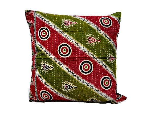 24" Extra Large Sofa Throw Pillows Indian Kantha Cushion Cute Pillows - NL3-Jaipur Handloom