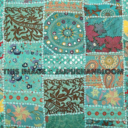 24" Extra Large Turquoise Throw Pillows Decorative Sofa Cushion Covers-Jaipur Handloom