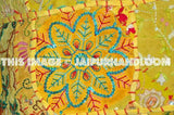 24" Yellow Vintage Embroidered Patchwork Pillow for couch sofa-Jaipur Handloom