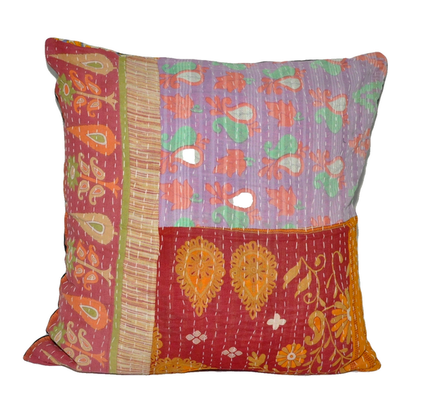 24" decorative sofa cushion covers indian kantha throw pillow covers
