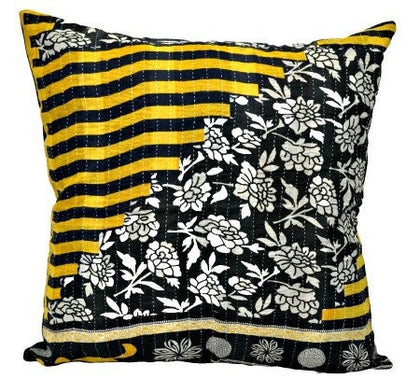 24" large sofa throw cushions indian kantha pillow covers sham pillows - P52-Jaipur Handloom