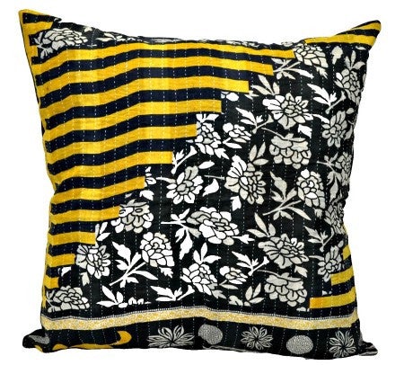 24" large sofa throw cushions indian kantha pillow covers sham pillows - P52-Jaipur Handloom