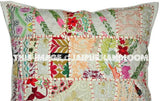 24" white decorative throw pillows for sofa bohemian floor cushions in square shape-Jaipur Handloom