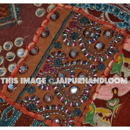 24 x 24 Red Bohemian Sofa Pillows Handmade Throw Pillows for Couch-Jaipur Handloom