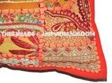 24X24 XL Orange Accent Throw Pillows For Sofa Bohemian Outdoor Cushions-Jaipur Handloom