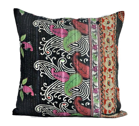 24X24 floral sofa pillow covers bedroom sham pillows boho kantha cushions