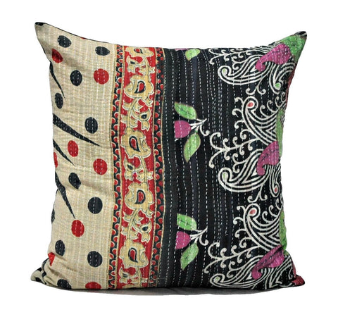 24X24 inches organic throw pillows vintage kantha pillow covers - CL2-Jaipur Handloom