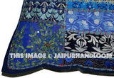24X24" navy blue couch pillows indian embroidered cushion covers for couch-Jaipur Handloom